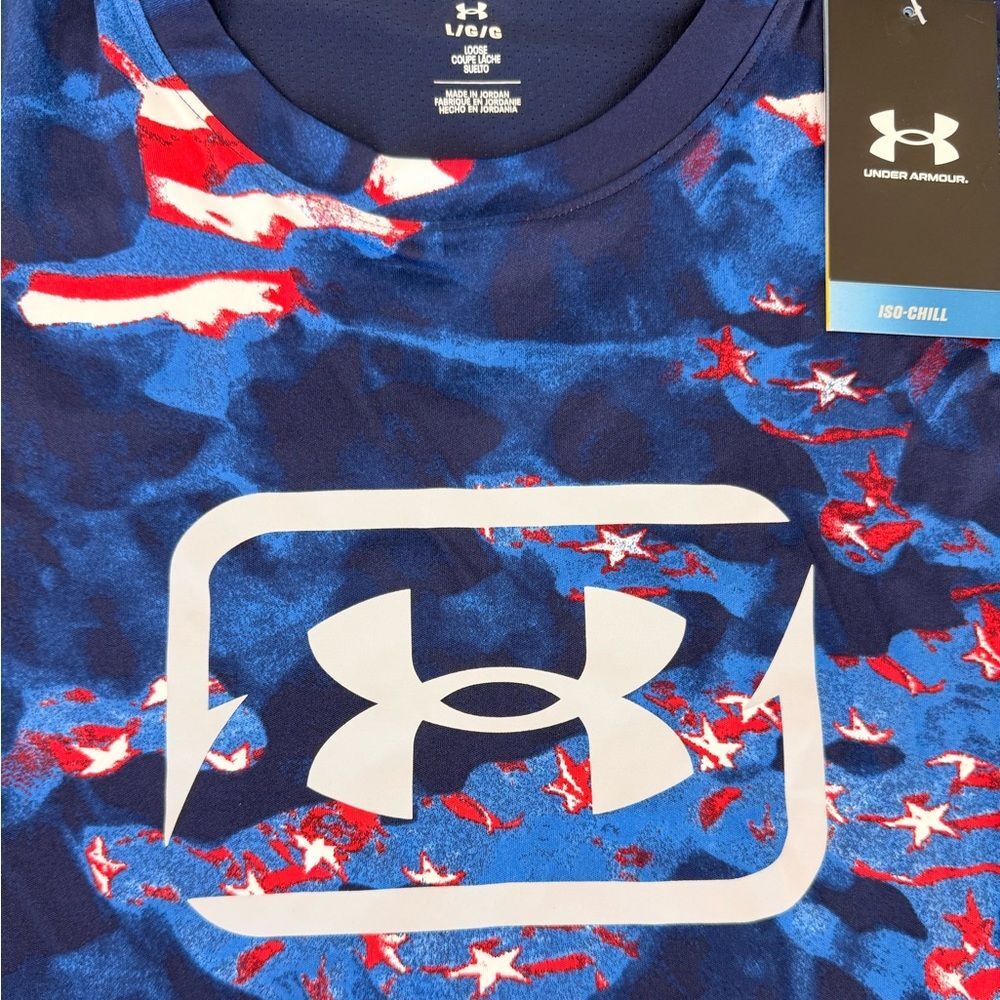 NWT Under Armour Mens Fish Pro Freedom AOP Long Sleeve T-Shirt Midnight Size L - Picture 5 of 16